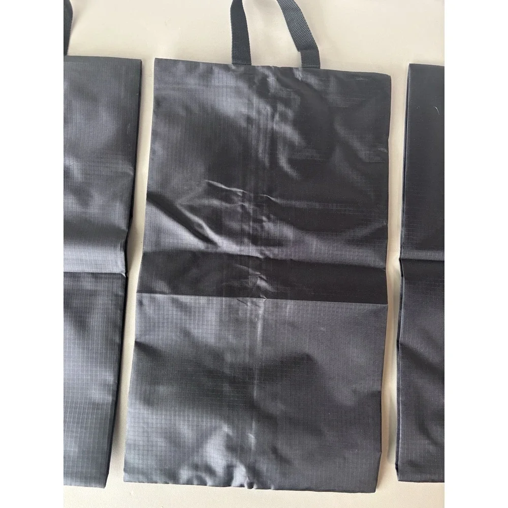 Lot/3 Travel Shoe Protector Bags Black Zip Closure Luggage